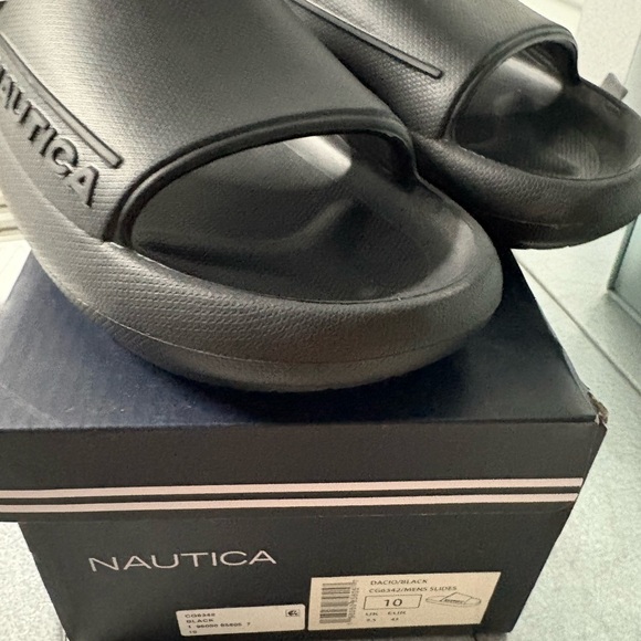 Nautica Men's Classic Black Slide Sandals Size 10 - Picture 1 of 6
